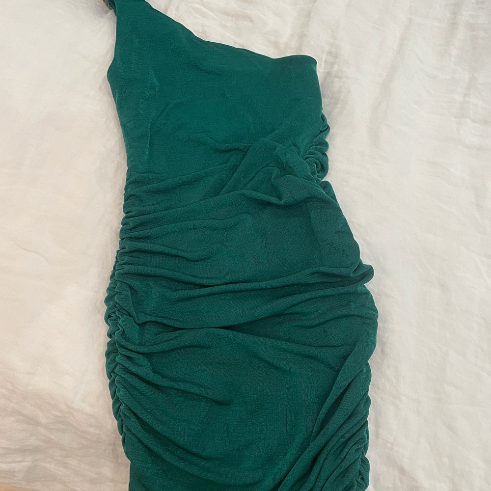 Lucy in the Sky Faye ruched one shoulder dress